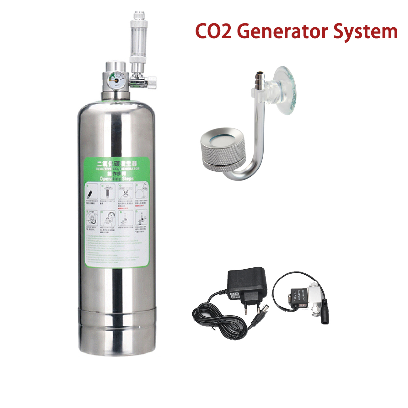 Marine Aquarium Reactors - Aquarium CO2 Generator systeem Kit RVS