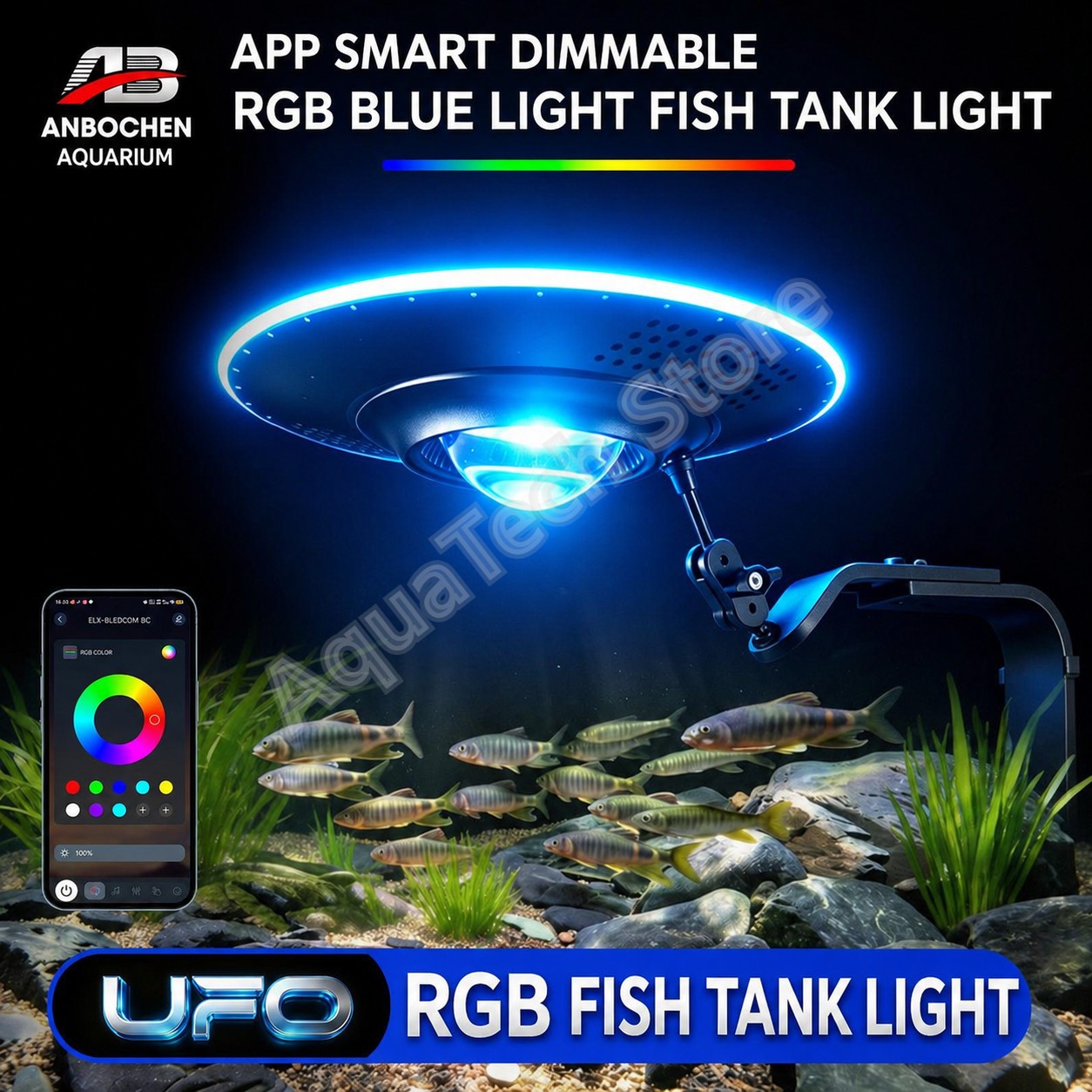 Marine Aquarium Led Lights - ANBOCHEN UFO RGB LED Aquariumverlichting WiFi