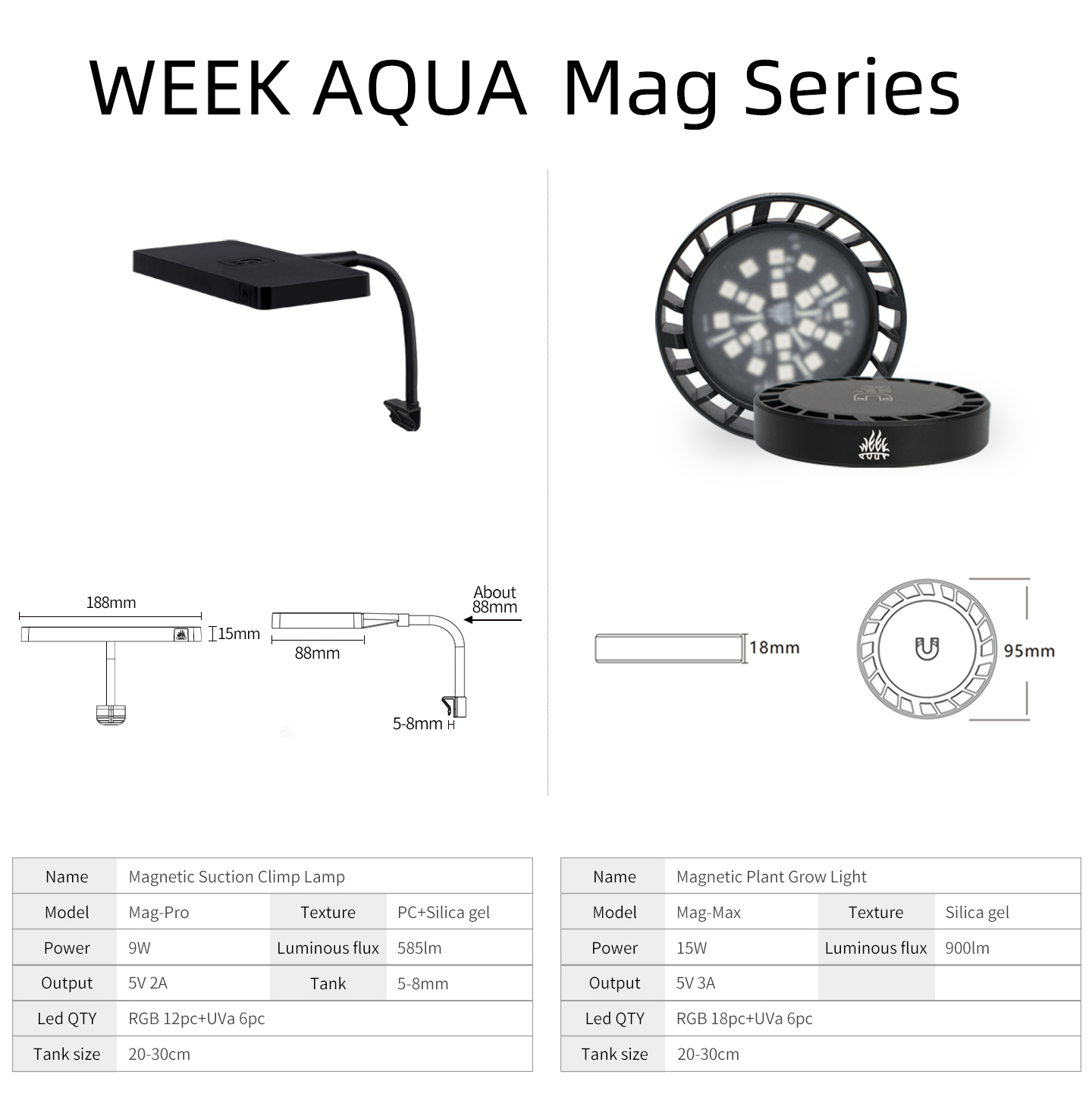 WEEK AQUA Mag Pro Mag Max Nano - Marine Aquarium Led Lights recensie en prijs