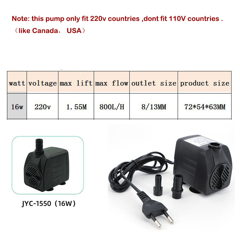 AC 220V 16W 25W Dompelpomp Lig - Marine Aquarium Equipment recensie en prijs